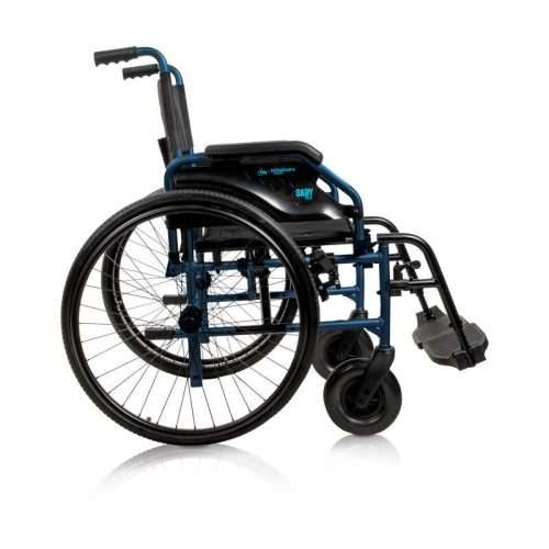 Vista lateral de la silla de ruedas Saby 20/21 autopropulsable con ruedas grandes