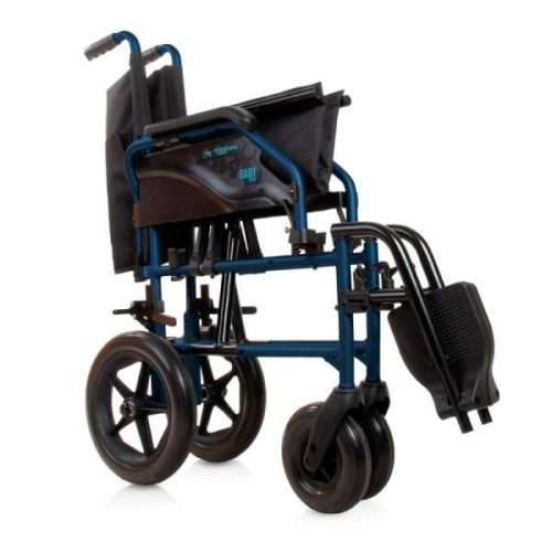 Silla de ruedas aluminio Saby rueda pequeña plegada