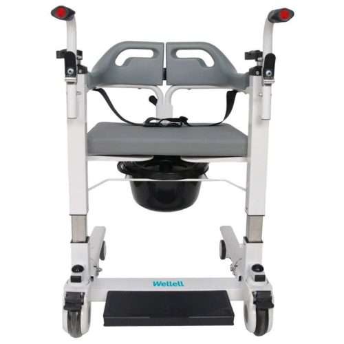 Silla de transferencia Easy Move Waterproof vista frontal con cubeta inodoro