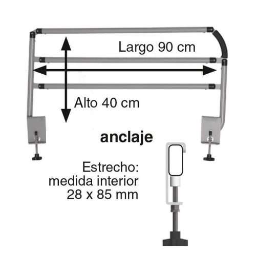 Medidas Barandillas cortas de cama