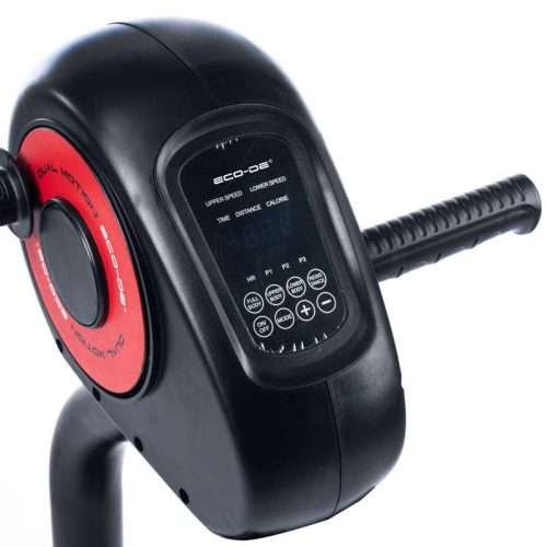 Detalle del panel de control del pedalier activo pasivo para brazos y piernas