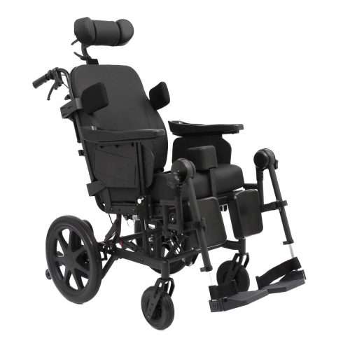 Silla de ruedas basculante Serena con ruedas traseras de 12 pulgadas