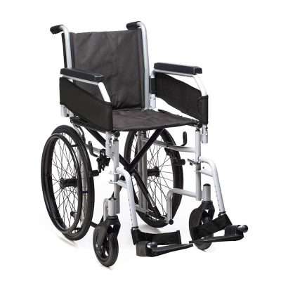 Silla de ruedas super estrecha Trento con ruedas autopropulsables y reposapiés desmontables