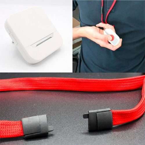 Kit completo de pulsador de emergencia para mayores con receptor y cordón rojo