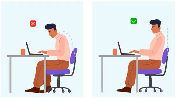 Relajar Cervicales, posturas de trabajo en oficina