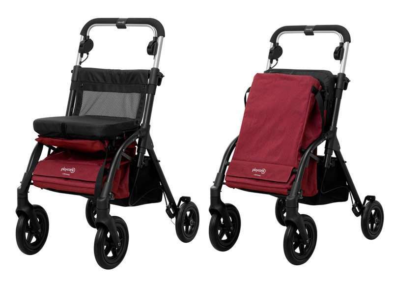 Andador con asiento y carro de compra para ancianos, ideal para movilidad y transporte