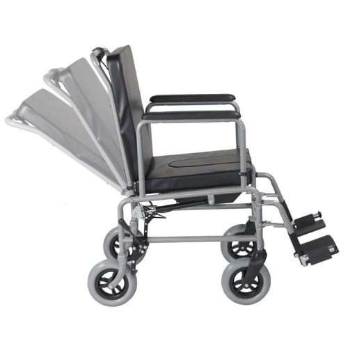Silla de Ruedas Acero con Respaldo Reclinable