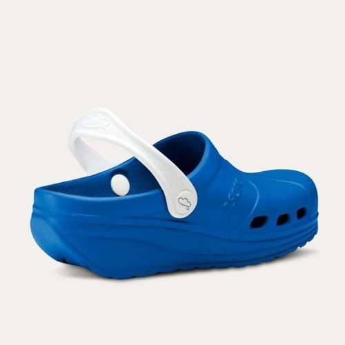 Zuecos Asana Azul Eléctrico Blanco Talón