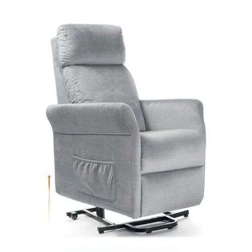 Sillón elevador Chloe en color gris elevándose verticalmente para ayudar a incorporarse