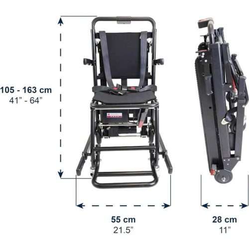 Silla Salva escaleras eléctrica portátil Medidas ancho y alto