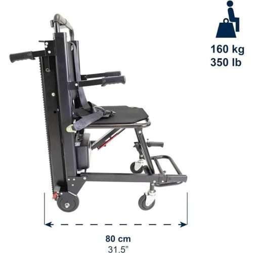 Silla Salva escaleras eléctrica portátil, profundidad y peso