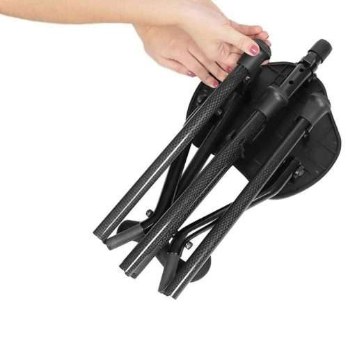 Bastón con asiento plegado en diseño compacto de fibra de carbono