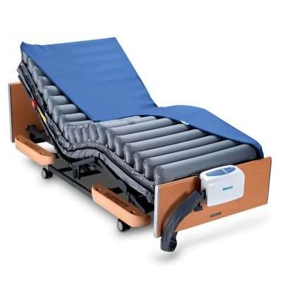 Colchón antiescaras Domus Auto Bariátrico instalado en cama articulada