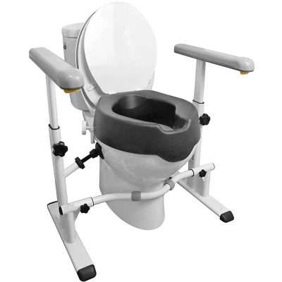 Elevador WC blando con estructura metálica y reposabrazos ergonómicos