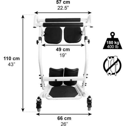 Medidas y peso de la silla de transferencia elevadora