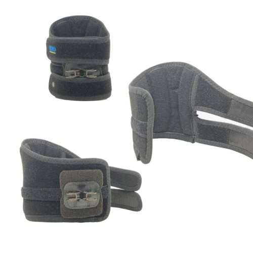 Vista lateral del soporte antiequino Lifter con guías de tracción y almohadillas