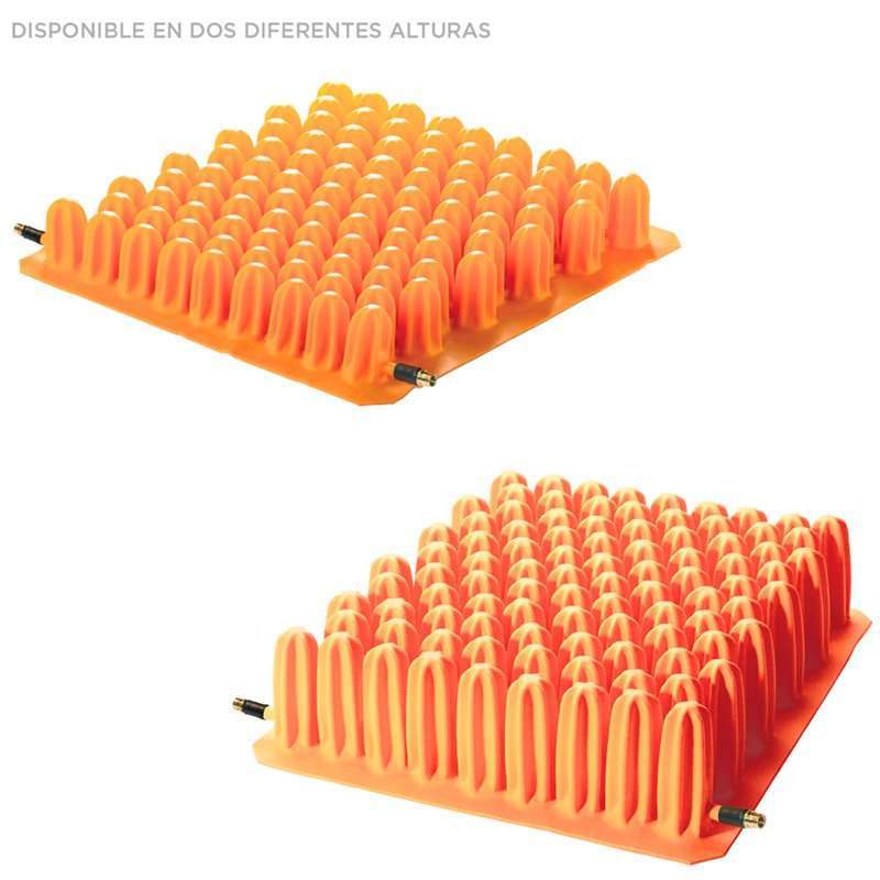 Dos cojines Polyair de diferente altura para adaptar el soporte a cada paciente