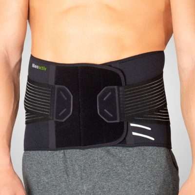 faja lumbosacra ajustable Neoactiv con varillas y sistema de ajuste delantero
