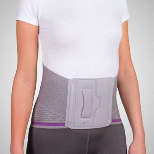 Faja lumbosacra Lumback Flex Exclusive en tejido elástico gris con detalle de color