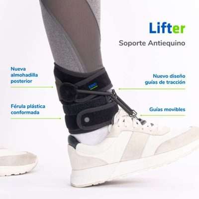 Ortesis antiequina Lifter unida al calzado para elevar la punta del pie