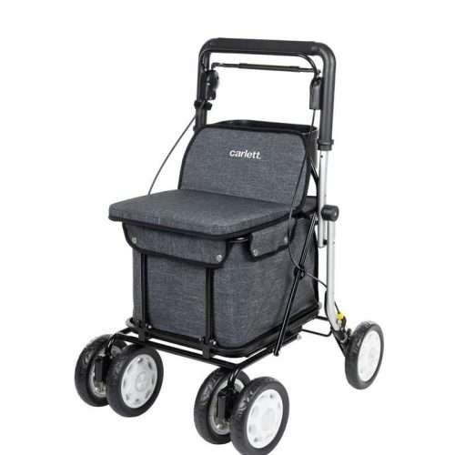 Andador rollator Comfort Assist en color gris con asiento
