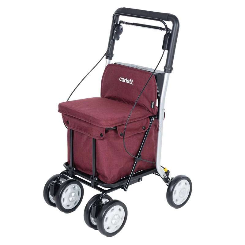 Rollator Comfort Move color Ruby con asiento y bolsa