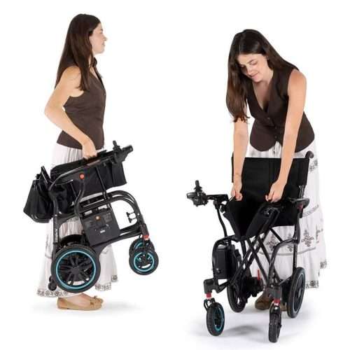 Silla eléctrica Carbon X Wellell plegada y compacta