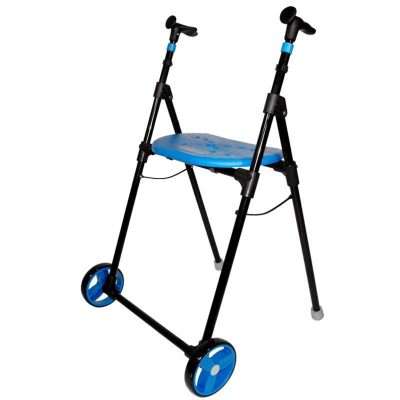 Andador AIR On plegable con ruedas delanteras y asiento azul