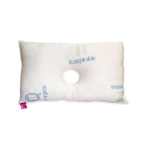 Almohada para condrodermatitis con tejido bambú y orificio central