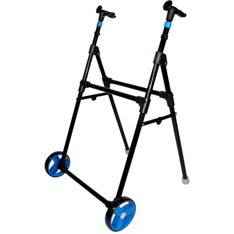 Andador Air On Zero de acero con ruedas delanteras azules