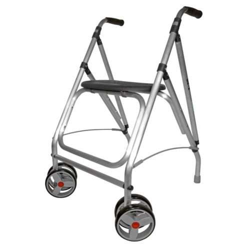 Andador ARA-D plegable con ruedas dobles giratorias en color negro