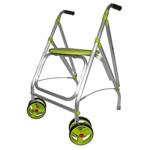 Andador ARA-D de aluminio con asiento rígido en color pistacho