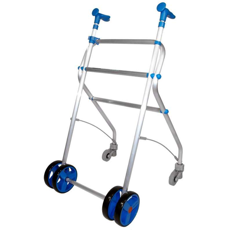 Andador Rollatino con ruedas delanteras dobles fijas en color azul