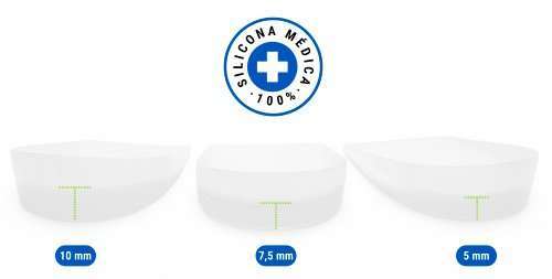 Taloneras de silicona con alzas de 5 mm, 7,5 mm y 10 mm