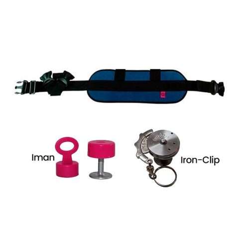 Cinturón abdominal acolchado con cierres de hebilla, imán e Iron Clip