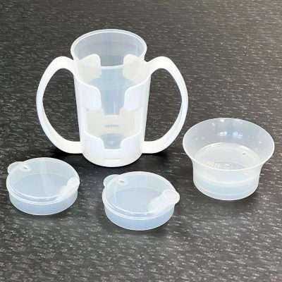 Sujeta vasos doble asa con vaso y tetinas intercambiables