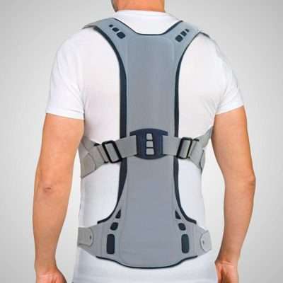 Parte trasera de la ortesis toracolumbar Spineback con férula de aluminio conformable