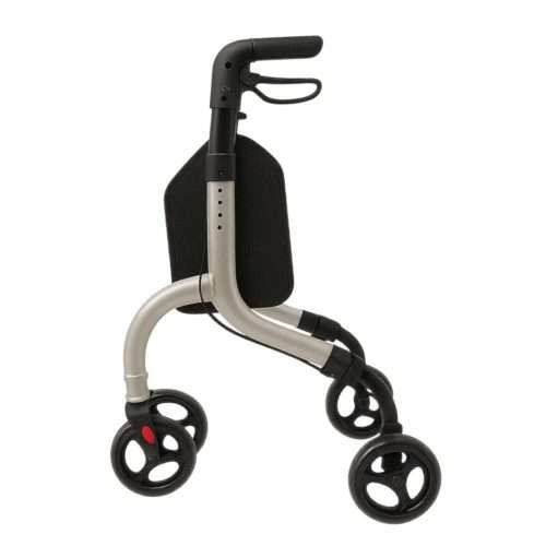 Vista perfil del rollator de aluminio de tres ruedas