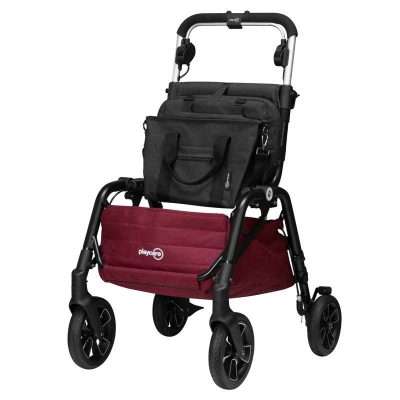 Andador Playcare R08 color burdeos con bolso y cesta de gran capacidad