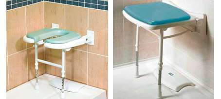 Asientos de ducha abatibles para pared