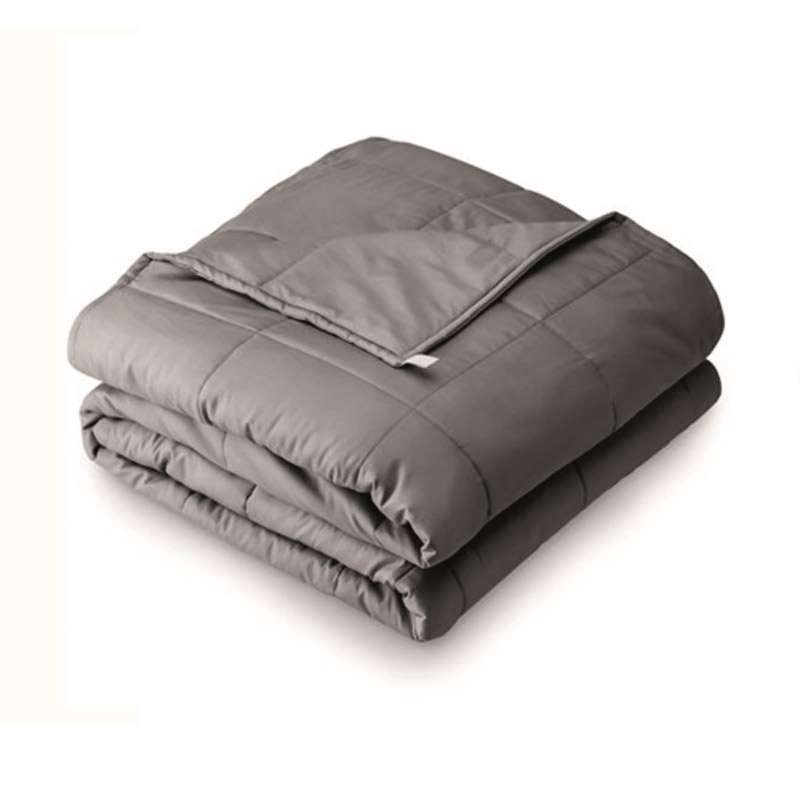 Manta ponderada premium gris de 5,5 kg doblada