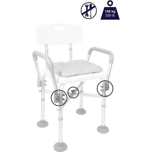 Sistema de montaje sin herramientas de la silla de ducha acolchada K30017