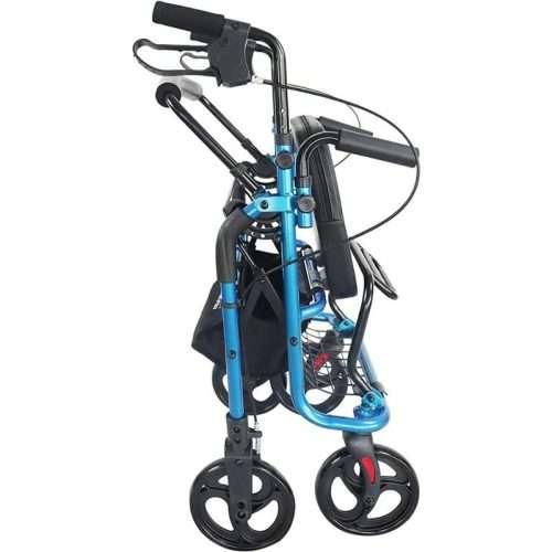 Andador y silla de ruedas 2 en 1 plegado de aluminio