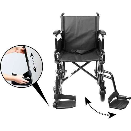 Reposapiés abatible y ajustable de la silla de ruedas de tránsito