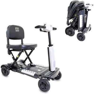Vista del scooter eléctrico PP1004 en posición abierta y plegada