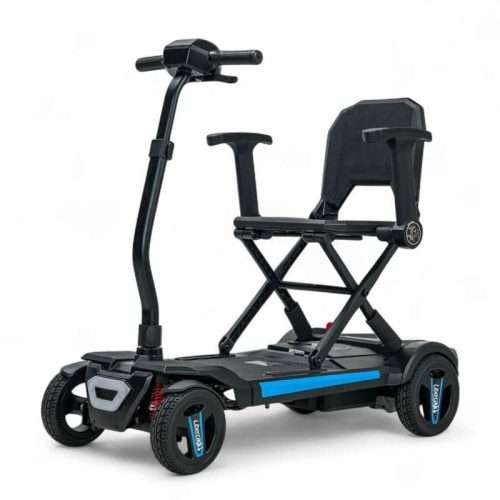 Scooter plegable Zenit con chasis compacto, asiento y ruedas antipinchazos
