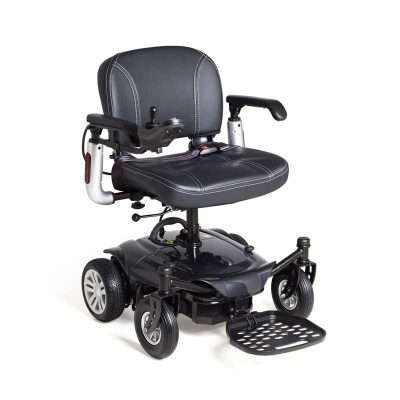 Silla eléctrica Eclipse River compacta con asiento acolchado, respaldo y reposapiés