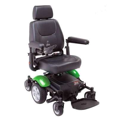 Silla eléctrica R300 compacta con asiento capitán, reposabrazos y reposapiés