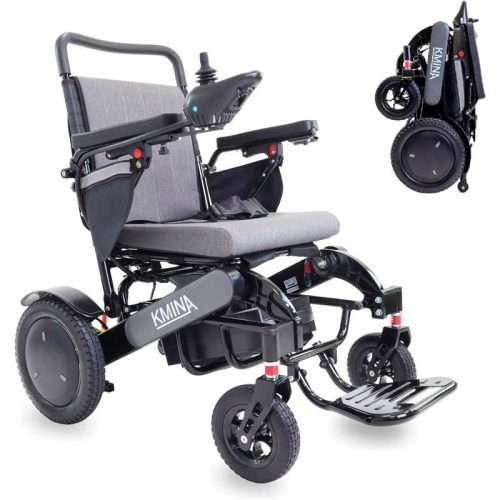 Silla de ruedas eléctrica plegable K10075 en color gris