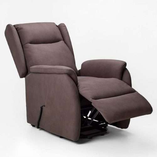Sillón Elevador Dune tapizado efecto piel con reposapiés elevado
